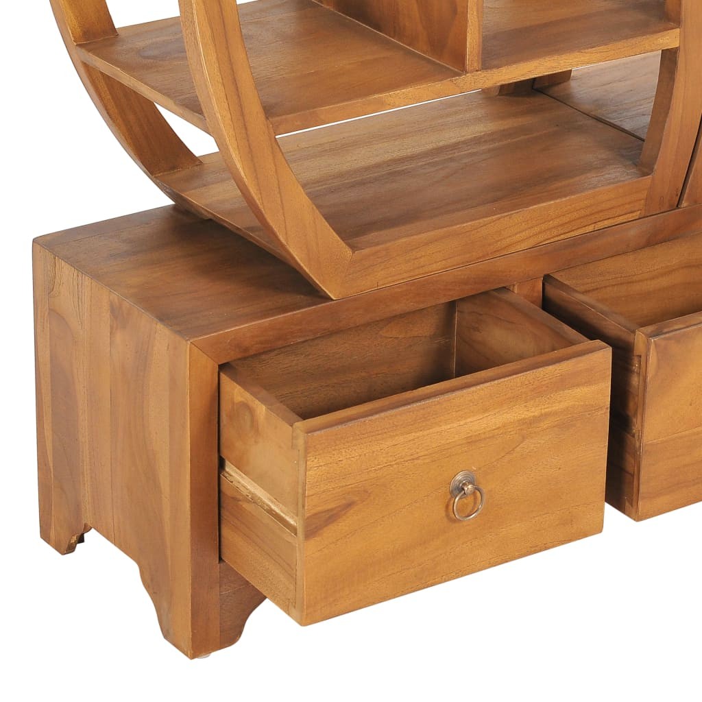 Cabinet with Yin Yang Shelf 100x26x112 cm Solid Teak Wood